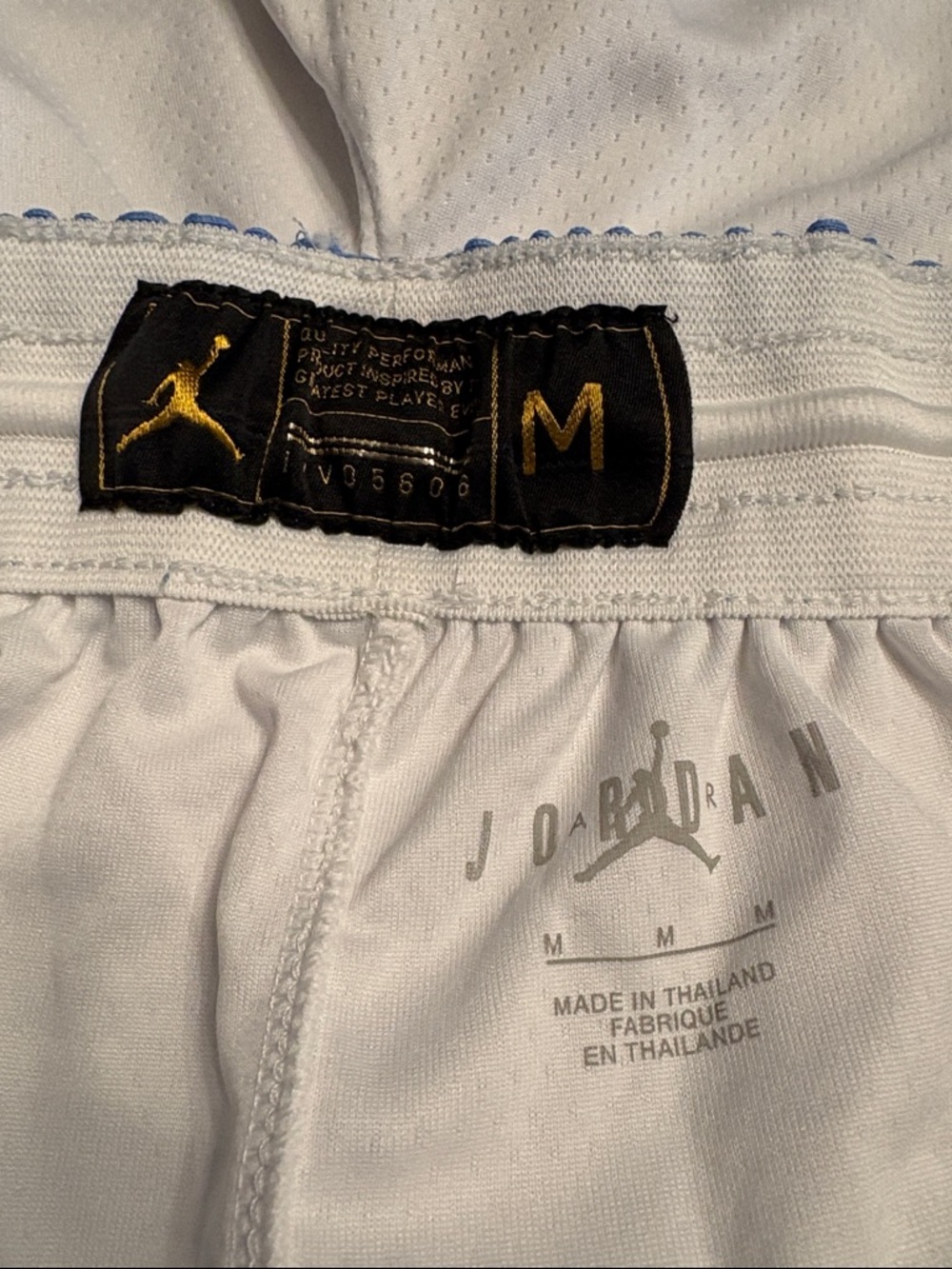 Air Jordan men’s White & NC Blue Tarheel Basketball Dri-fit shorts Size M - Picture 5 of 9